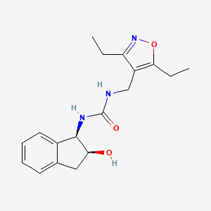 1-[(3,5-diethyl-1,2-oxazol-4-yl)methyl]-3-[(1R,2S)-2-hydroxy-2,3-dihydro-1H-inden-1-yl]urea