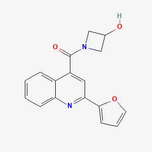 molecular formula C17H14N2O3 B6640955 [2-(Furan-2-yl)quinolin-4-yl]-(3-hydroxyazetidin-1-yl)methanone 