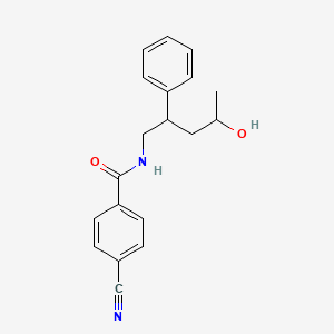 molecular formula C19H20N2O2 B6640997 4-cyano-N-(4-hydroxy-2-phenylpentyl)benzamide 