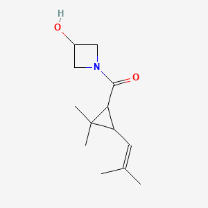 molecular formula C13H21NO2 B6641002 [2,2-Dimethyl-3-(2-methylprop-1-enyl)cyclopropyl]-(3-hydroxyazetidin-1-yl)methanone 