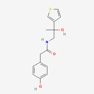 molecular formula C15H17NO3S B6641019 2-(4-hydroxyphenyl)-N-(2-hydroxy-2-thiophen-3-ylpropyl)acetamide 