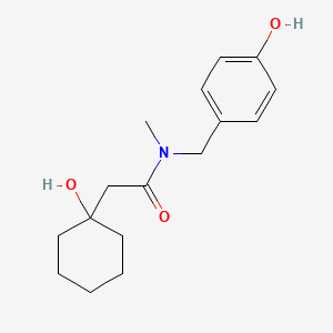molecular formula C16H23NO3 B6641026 2-(1-hydroxycyclohexyl)-N-[(4-hydroxyphenyl)methyl]-N-methylacetamide 