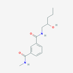 molecular formula C14H20N2O3 B6641100 3-N-(2-hydroxypentyl)-1-N-methylbenzene-1,3-dicarboxamide 
