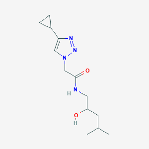 molecular formula C13H22N4O2 B6641107 2-(4-cyclopropyltriazol-1-yl)-N-(2-hydroxy-4-methylpentyl)acetamide 