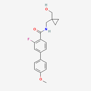 2-fluoro-N-[[1-(hydroxymethyl)cyclopropyl]methyl]-4-(4-methoxyphenyl)benzamide