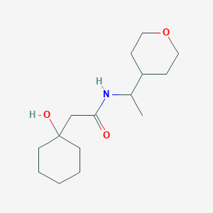 molecular formula C15H27NO3 B6641125 2-(1-hydroxycyclohexyl)-N-[1-(oxan-4-yl)ethyl]acetamide 