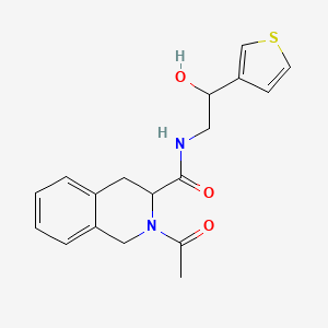molecular formula C18H20N2O3S B6641131 2-acetyl-N-(2-hydroxy-2-thiophen-3-ylethyl)-3,4-dihydro-1H-isoquinoline-3-carboxamide 