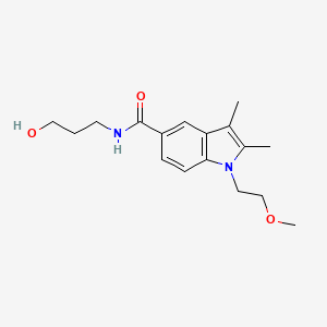 molecular formula C17H24N2O3 B6641136 N-(3-hydroxypropyl)-1-(2-methoxyethyl)-2,3-dimethylindole-5-carboxamide 