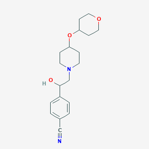 molecular formula C19H26N2O3 B6641139 4-[1-Hydroxy-2-[4-(oxan-4-yloxy)piperidin-1-yl]ethyl]benzonitrile 