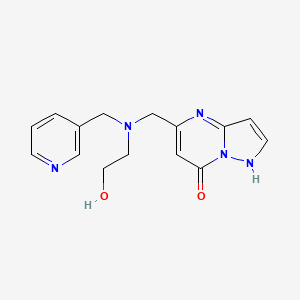 molecular formula C15H17N5O2 B6641143 5-[[2-hydroxyethyl(pyridin-3-ylmethyl)amino]methyl]-1H-pyrazolo[1,5-a]pyrimidin-7-one 