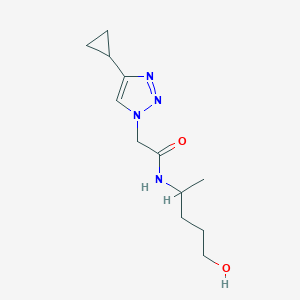 molecular formula C12H20N4O2 B6641154 2-(4-cyclopropyltriazol-1-yl)-N-(5-hydroxypentan-2-yl)acetamide 