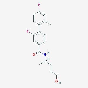 molecular formula C19H21F2NO2 B6641156 3-fluoro-4-(4-fluoro-2-methylphenyl)-N-(5-hydroxypentan-2-yl)benzamide 