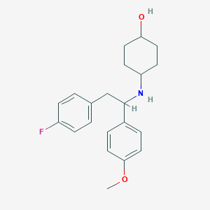 molecular formula C21H26FNO2 B6641173 4-[[2-(4-Fluorophenyl)-1-(4-methoxyphenyl)ethyl]amino]cyclohexan-1-ol 