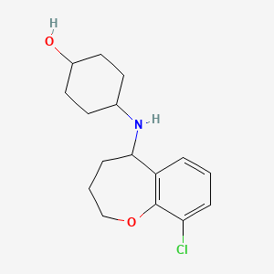 molecular formula C16H22ClNO2 B6641176 4-[(9-Chloro-2,3,4,5-tetrahydro-1-benzoxepin-5-yl)amino]cyclohexan-1-ol 