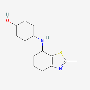 molecular formula C14H22N2OS B6641191 4-[(2-Methyl-4,5,6,7-tetrahydro-1,3-benzothiazol-7-yl)amino]cyclohexan-1-ol 