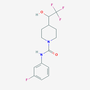 molecular formula C14H16F4N2O2 B6641211 N-(3-fluorophenyl)-4-(2,2,2-trifluoro-1-hydroxyethyl)piperidine-1-carboxamide 