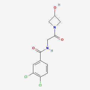 molecular formula C12H12Cl2N2O3 B6641220 3,4-dichloro-N-[2-(3-hydroxyazetidin-1-yl)-2-oxoethyl]benzamide 