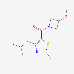 molecular formula C12H18N2O2S B6641236 (3-Hydroxyazetidin-1-yl)-[2-methyl-4-(2-methylpropyl)-1,3-thiazol-5-yl]methanone 