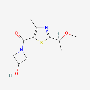 (3-Hydroxyazetidin-1-yl)-[2-(1-methoxyethyl)-4-methyl-1,3-thiazol-5-yl]methanone