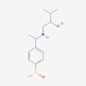 molecular formula C14H23NO2S B6641262 3-Methyl-1-[1-(4-methylsulfinylphenyl)ethylamino]butan-2-ol 