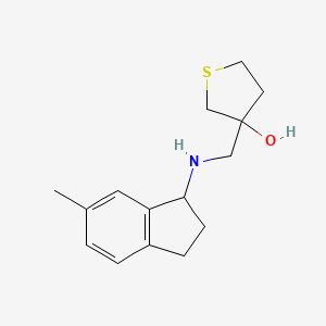 molecular formula C15H21NOS B6641290 3-[[(6-methyl-2,3-dihydro-1H-inden-1-yl)amino]methyl]thiolan-3-ol 