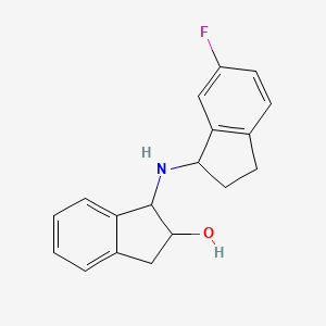 molecular formula C18H18FNO B6641295 1-[(6-fluoro-2,3-dihydro-1H-inden-1-yl)amino]-2,3-dihydro-1H-inden-2-ol 