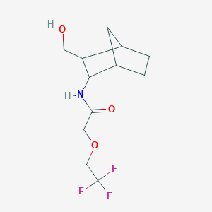 molecular formula C12H18F3NO3 B6641323 N-[3-(hydroxymethyl)-2-bicyclo[2.2.1]heptanyl]-2-(2,2,2-trifluoroethoxy)acetamide 