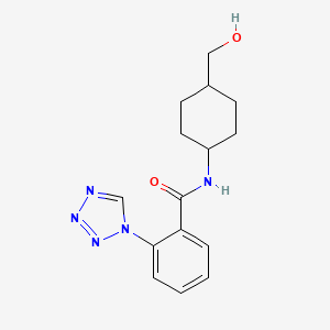molecular formula C15H19N5O2 B6641345 N-[4-(hydroxymethyl)cyclohexyl]-2-(tetrazol-1-yl)benzamide 