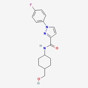 molecular formula C17H20FN3O2 B6641353 1-(4-fluorophenyl)-N-[4-(hydroxymethyl)cyclohexyl]pyrazole-3-carboxamide 