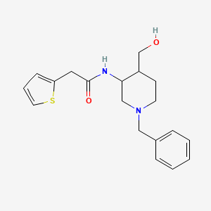 molecular formula C19H24N2O2S B6641395 N-[1-benzyl-4-(hydroxymethyl)piperidin-3-yl]-2-thiophen-2-ylacetamide 