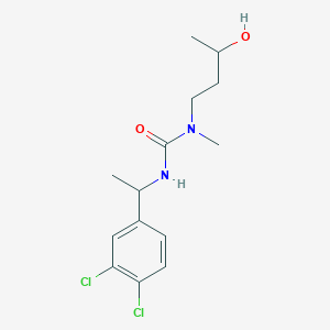 molecular formula C14H20Cl2N2O2 B6641410 3-[1-(3,4-Dichlorophenyl)ethyl]-1-(3-hydroxybutyl)-1-methylurea 