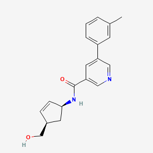 N-[(1S,4R)-4-(hydroxymethyl)cyclopent-2-en-1-yl]-5-(3-methylphenyl)pyridine-3-carboxamide