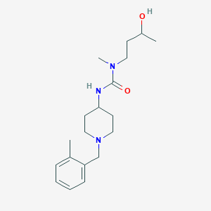 molecular formula C19H31N3O2 B6641433 1-(3-Hydroxybutyl)-1-methyl-3-[1-[(2-methylphenyl)methyl]piperidin-4-yl]urea 