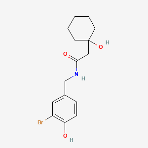 molecular formula C15H20BrNO3 B6641450 N-[(3-bromo-4-hydroxyphenyl)methyl]-2-(1-hydroxycyclohexyl)acetamide 