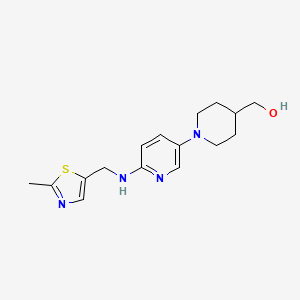 molecular formula C16H22N4OS B6641463 [1-[6-[(2-Methyl-1,3-thiazol-5-yl)methylamino]pyridin-3-yl]piperidin-4-yl]methanol 