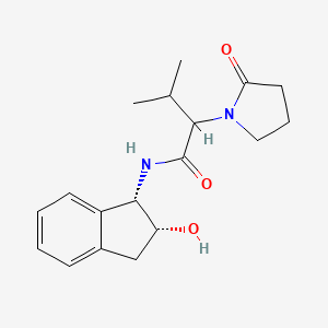 molecular formula C18H24N2O3 B6641484 N-[(1S,2R)-2-hydroxy-2,3-dihydro-1H-inden-1-yl]-3-methyl-2-(2-oxopyrrolidin-1-yl)butanamide 