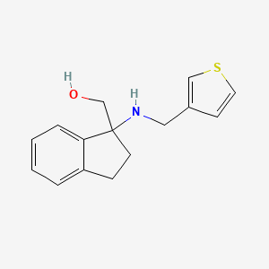 molecular formula C15H17NOS B6641511 [1-(Thiophen-3-ylmethylamino)-2,3-dihydroinden-1-yl]methanol 