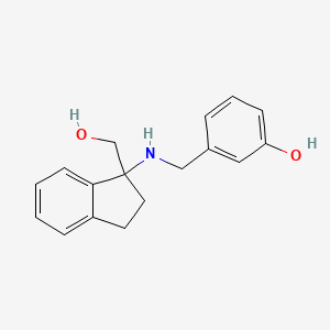 molecular formula C17H19NO2 B6641517 3-[[[1-(Hydroxymethyl)-2,3-dihydroinden-1-yl]amino]methyl]phenol 