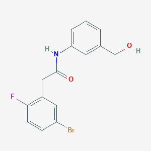 molecular formula C15H13BrFNO2 B6641521 2-(5-bromo-2-fluorophenyl)-N-[3-(hydroxymethyl)phenyl]acetamide 
