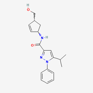 N-[(1S,4R)-4-(hydroxymethyl)cyclopent-2-en-1-yl]-1-phenyl-5-propan-2-ylpyrazole-3-carboxamide