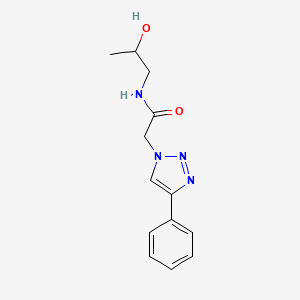 molecular formula C13H16N4O2 B6641573 N-(2-hydroxypropyl)-2-(4-phenyltriazol-1-yl)acetamide 