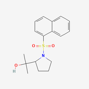 molecular formula C17H21NO3S B6641587 2-(1-Naphthalen-1-ylsulfonylpyrrolidin-2-yl)propan-2-ol 