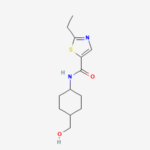 molecular formula C13H20N2O2S B6641612 2-ethyl-N-[4-(hydroxymethyl)cyclohexyl]-1,3-thiazole-5-carboxamide 