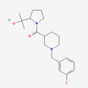 molecular formula C20H29FN2O2 B6641628 [1-[(3-Fluorophenyl)methyl]piperidin-3-yl]-[2-(2-hydroxypropan-2-yl)pyrrolidin-1-yl]methanone 