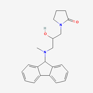 molecular formula C21H24N2O2 B6641647 1-[3-[9H-fluoren-9-yl(methyl)amino]-2-hydroxypropyl]pyrrolidin-2-one 