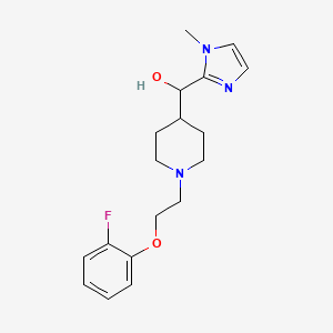 molecular formula C18H24FN3O2 B6641659 [1-[2-(2-Fluorophenoxy)ethyl]piperidin-4-yl]-(1-methylimidazol-2-yl)methanol 