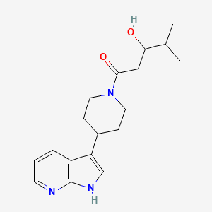 molecular formula C18H25N3O2 B6641666 3-hydroxy-4-methyl-1-[4-(1H-pyrrolo[2,3-b]pyridin-3-yl)piperidin-1-yl]pentan-1-one 