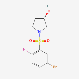 molecular formula C10H11BrFNO3S B6641678 (3S)-1-(5-bromo-2-fluorophenyl)sulfonylpyrrolidin-3-ol 