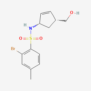 molecular formula C13H16BrNO3S B6641712 2-bromo-N-[(1S,4R)-4-(hydroxymethyl)cyclopent-2-en-1-yl]-4-methylbenzenesulfonamide 
