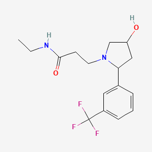 molecular formula C16H21F3N2O2 B6641730 N-ethyl-3-[4-hydroxy-2-[3-(trifluoromethyl)phenyl]pyrrolidin-1-yl]propanamide 